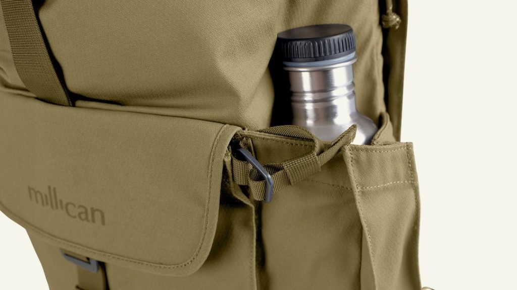 Millican Smith The Roll Pack 25L Two great water bottle pockets. Quite expandable.