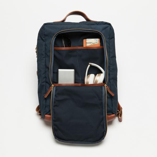 Breton Modern Day Briefcase Backpack Solid internal organization.