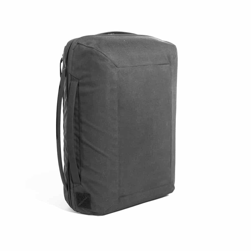 Evergoods Civic Transit Bag 40L Padded well, no travel drag, *very* minimal.