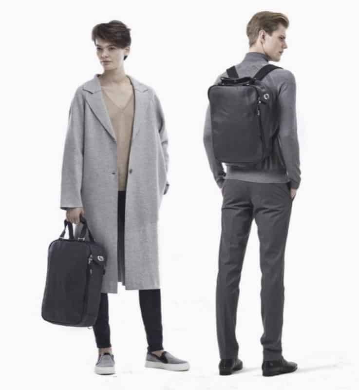 Qwstion Daypack Converts between backpack, briefcase and tote. (Not shown here: briefcase. Watch the vid.)