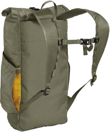 Camelbak Pivot Rolltop Backpack Nice minimal straps. Water bottle on one side. Zippered pocket on the other.