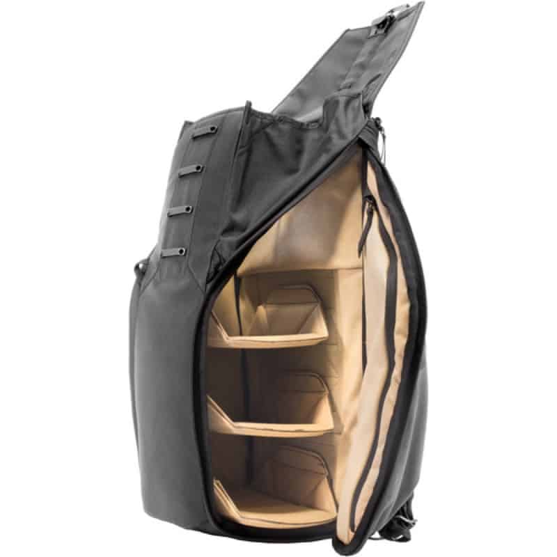 Peak Design Everyday Backpack Customizable inner separators. Lots of layout options.