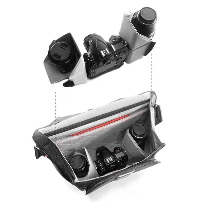 Peak Design Everyday Messenger The inner compartment is completely customizable using their innovative dividers.