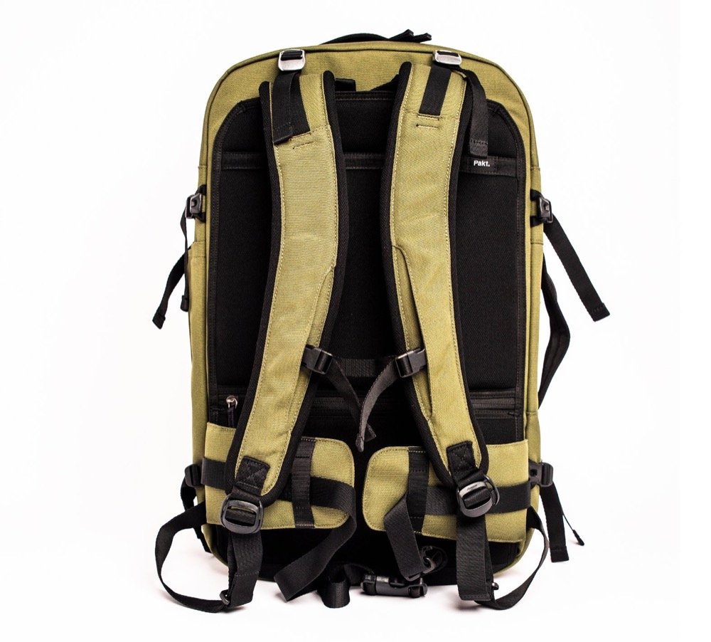 Pakt Travel Backpack Comfy straps, lightweight metal frame
